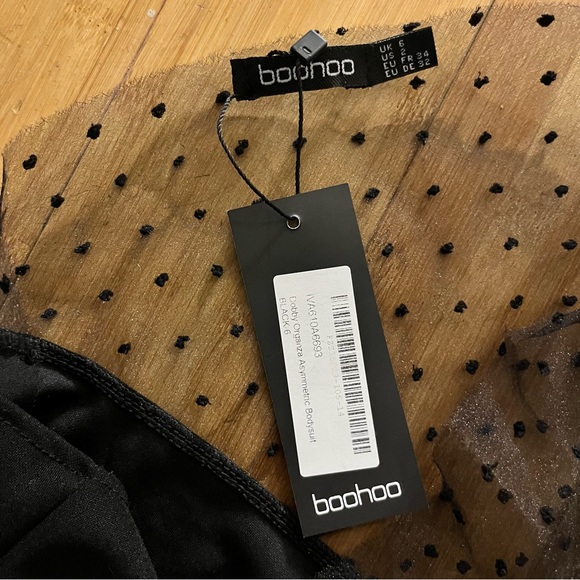 One-shoulder sheer organza polka dot bodysuit - NWT - Picture 3 of 5